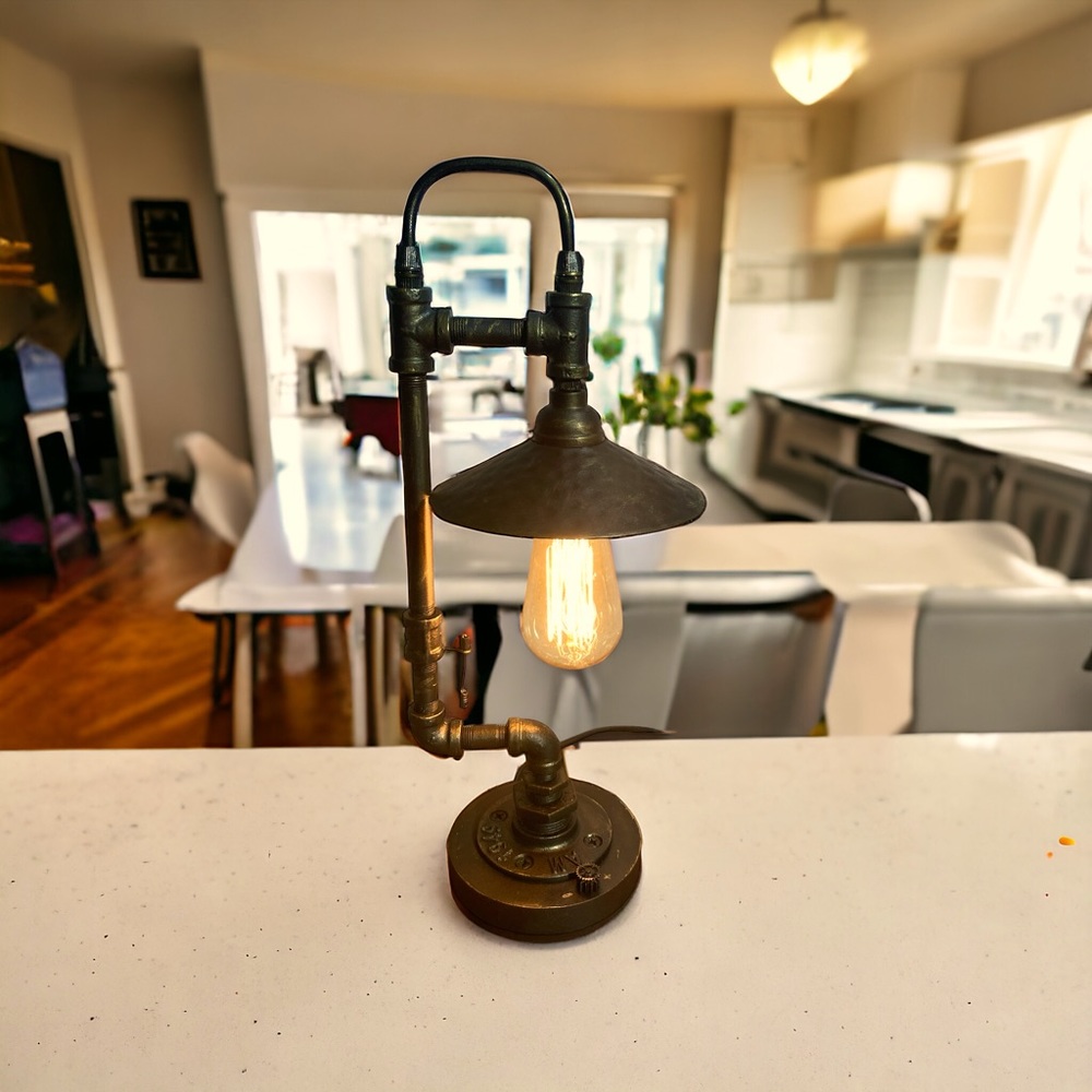 Beautiful steampunk table lamp/ Bedside lamp/Farmhouse decor/Retro style